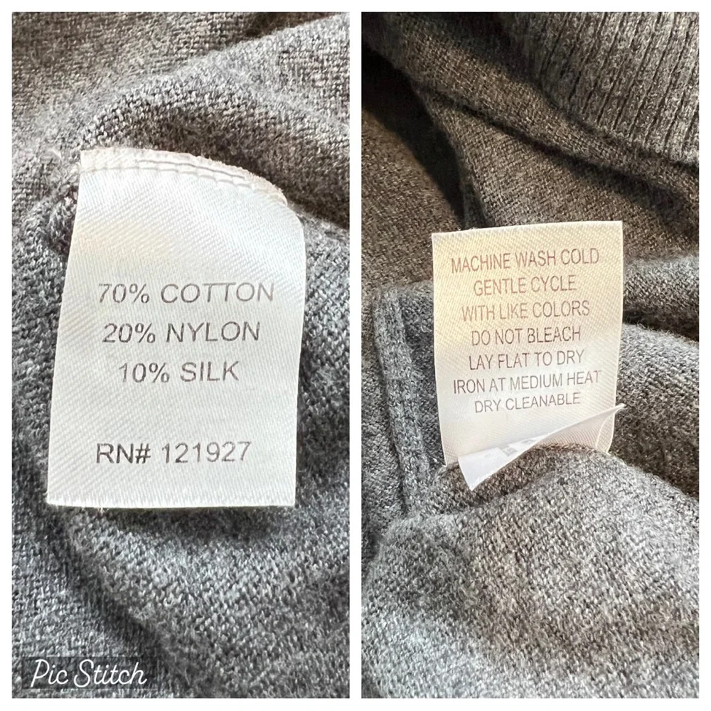 Johnnie-O Men’s Grey Bailey Quarter Zip Sweater XL Silk Blend Knit Fall Winter